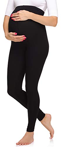 Merry Style Leggins Premamá Pantalones Largos Mujer MS10-297 (Negro, S)