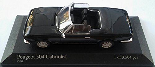 Minichamps 400112130 Peugeot 504 Cabriolet 1974 1:43, color negro, embalaje original