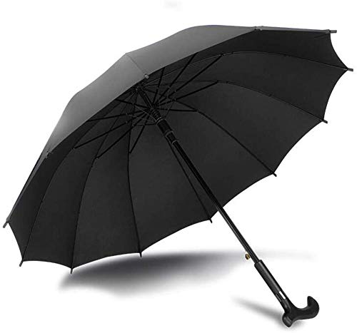 Paraguas portátil Multifunción multifunción de las mujeres 12 de gama alta antideslizante de la cabeza del patín, paraguas de regalo de bastón saludable (color: azul) Paraguas de viaje compacto a prue