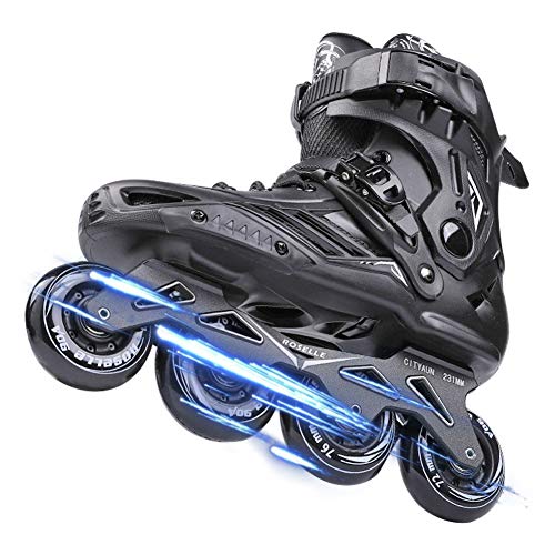 Patines en línea profesionales para adultos al aire libre para hombres y mujeres, patines en línea ajustables unisex con todas las ruedas iluminadoras