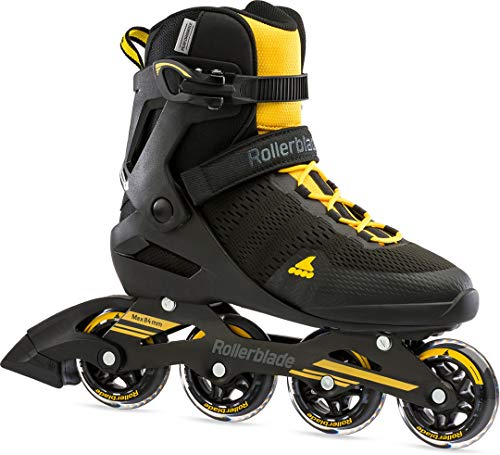 Rollerblade Spark 80 Inline Skate 2021 Black/Saffron Yellow, 45