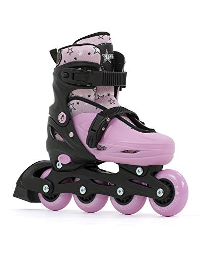 SFR Skates SFR Plasma Adjustable Inline Skates Patines Patinaje Unisex Infantil, Juventud, Black/Pink, 29-33