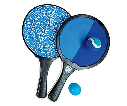 Smart Planet® Beach Tennis – Juego de pelota de velcro – Juego doble – 2 raquetas 2 pelotas, juego de velcro con minipalo para niños – Juego de playa para verano