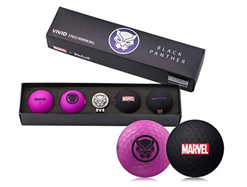 Volvik Marvel Golf Balls – Varios Juegos de Regalo de superhéroes – Spiderman/Hulk/Thor/Black Panther/Captain America/Iron Man, Set de Regalo de Cuatro Bolas y Marcador de Bola