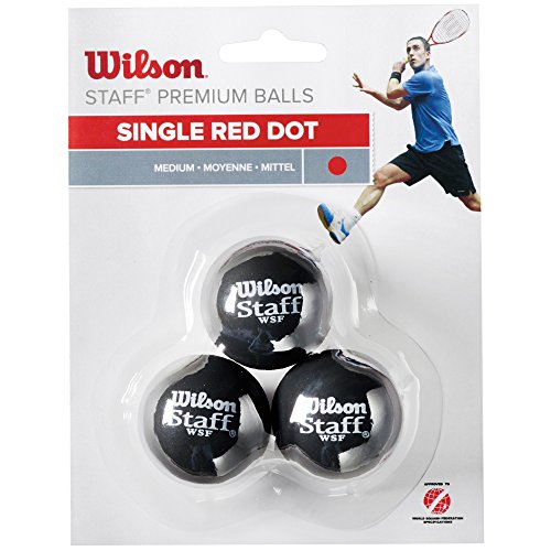 Wilson Staff Pelota de Squash, 3 Unidades, Unisex, Rojo Negro, 3 Piezas