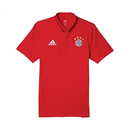 adidas FCB Anth - Polo FC Bayern para Hombre, Color Rojo/Blanco/Negro, Talla XS