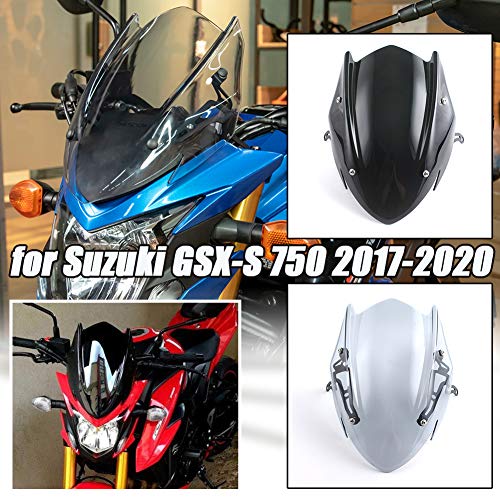 AHOLAA GSXS750 Parabrisas de Motocicleta, Parabrisas Alerón Deflector de Viento para la Motocicleta para Suzuki GSX-S GSXS 750 2017 2018 2019 2020 (humo)