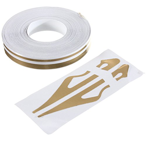 Alamor 1 / 2Inch Pin Striping Stripe Vinyl Tape Calcomanías Pegatinas 12Mm para Coches Motocicletas-Dark Golden