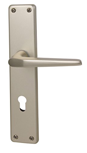 Aluminio Tanja Alpertec II - LS placa embellecedora larga para apartamento de puertas anodizado PZ manija/manija, 72 mm, plata, 40364080PO