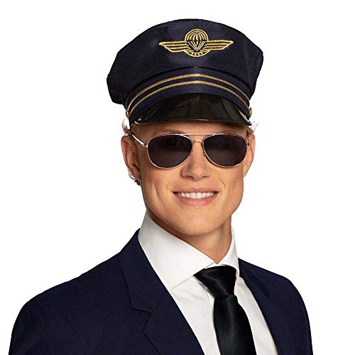 Boland 01209 Flight Captain - Gorro de piloto para adultos, talla 57/59, color azul oscuro