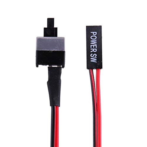 Botón de encendido PC Power Switch y botón de reseteo de 45 cm con conector de 2 pines para placa base y casa, profesional, 5 cable