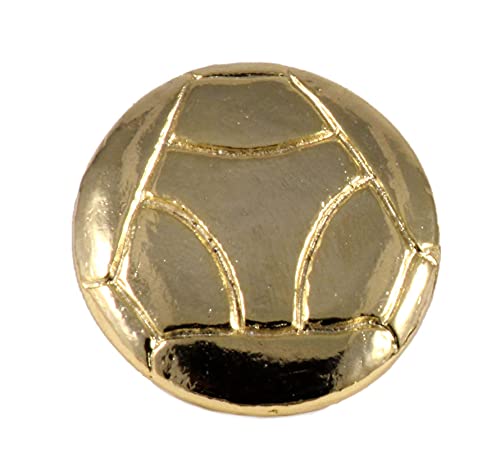 Creative peltre diseños, balón de fútbol Pin broche de solapa, chapado en oro de 24 K, ag502