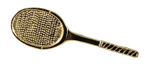 Creative Peltre diseños, Raqueta de Tenis Pin Broche de Solapa, Chapado en Oro de 24 K, ag522