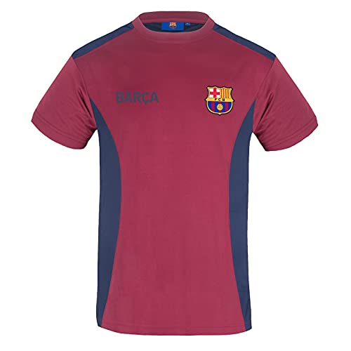 FC Barcelona Camiseta para hombre de fútbol oficial, de poliester, para entrenar - Rojo - Large