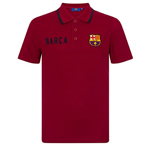 FC Barcelona - Polo oficial para niño - Con el escudo del club - Azul - Rojo - 12-13 años