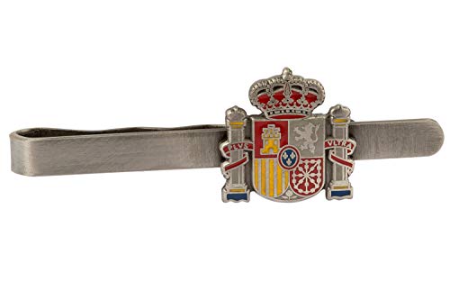 Gemelolandia Pasador de Corbata Escudo Estado Español Acero 55mm | Pisa Corbatas Para usar en Bodas y en Eventos formales - Da un toque Elegante