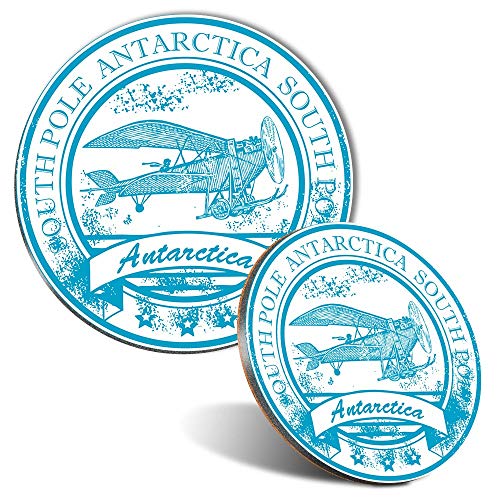 Juego de alfombrilla de ratón y posavasos – Antártida Polo Sur 20 cm y 9 cm para ordenador y portátil, oficina, regalo, base antideslizante #5942
