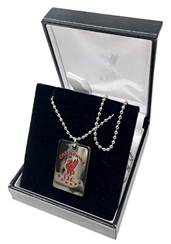 Liverpool F.C. Champions of Europe - Etiqueta y Cadena para Perro, diseño con Escudo de Colores