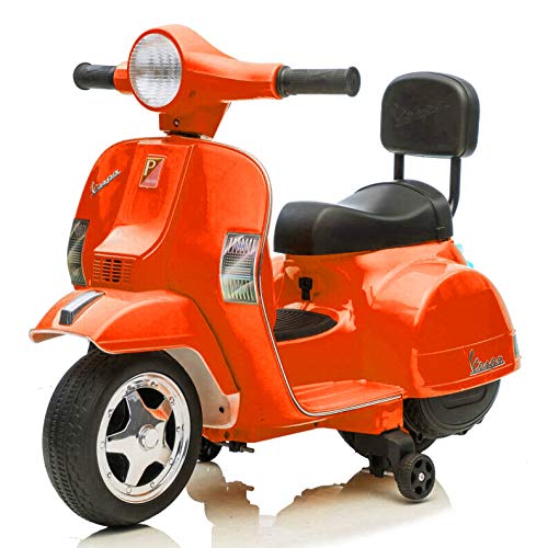Mediawave Store - Mini Vespa oficial Piaggio PX 150 - Moto eléctrica LT913 - Juguete para niños, Vespa eléctrica para niños, scooter con ruedas (rojo)