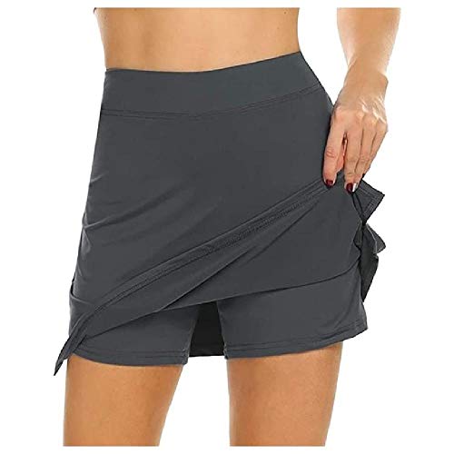 Mini falda corta de rendimiento activo sólido para correr, tenis, golf, deportes, minifalda