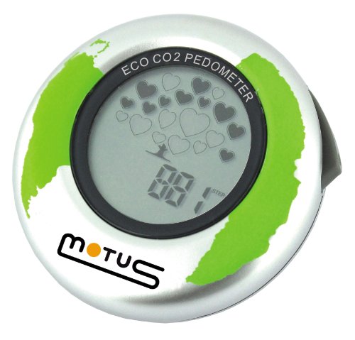 Motus Eco Co2 Podómetro con indicador Exclusivo de Co2 Plata