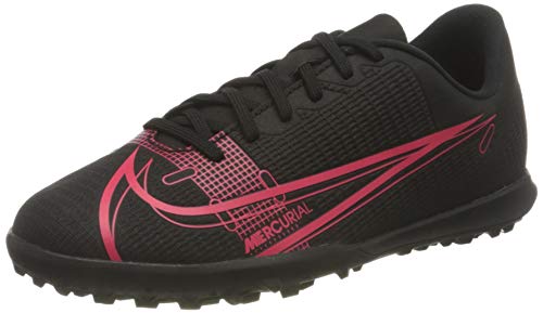 Nike Jr Vapor 14 Club TF, Football Shoe, Black/Black-Cyber-Siren Red, 35 EU
