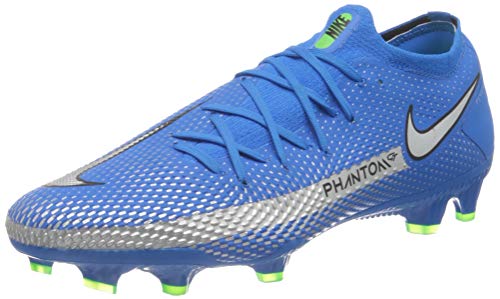 Nike Phantom GT Pro FG, Football Shoe Hombre, Photo Blue/Metallic Silver-Rage Green-Black, 44 EU