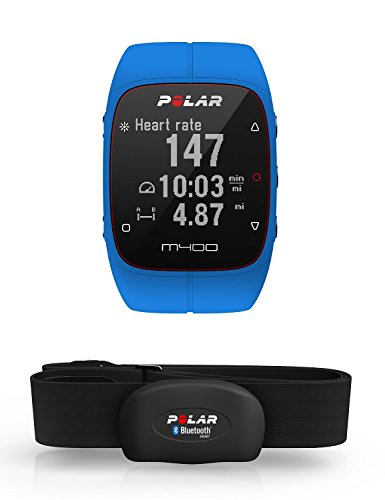 Polar M400 HR - Reloj de entrenamiento con GPS integrado y registro de actividad con sensor de frecuencia cardíaca H7, color azul