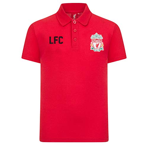 Polo oficial del equipo británico Liverpool F.C. con escudo, para niños, niño, rojo, 8 - 9 años