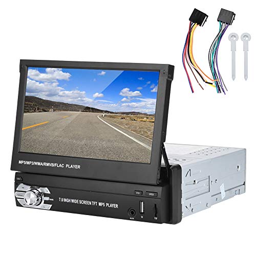 Reproductor de coche, 7 pulgadas Universal Car Audio Player 1 Din HD Sistema de navegación GPS telescópico para coche para coche(Deslizar manualmente)