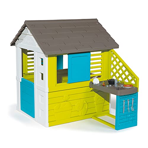 Smoby Haus Casa Pretty House II Juguete de Cocina (17 piezas) Color Verde y Azul (810711) , color/modelo surtido