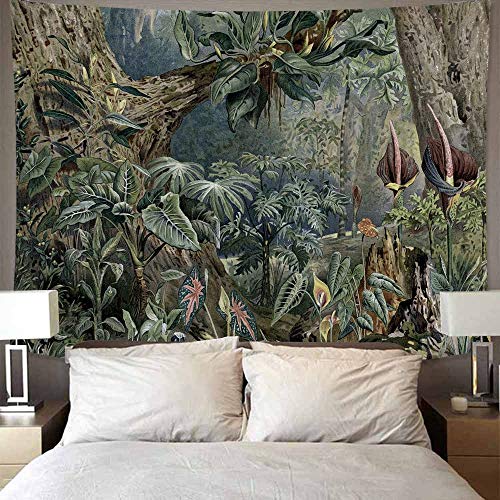 Tapiz con estampado de plantas tropicales para colgar en la pared, fondo nórdico, manta de tela, hogar, sala de estar, dormitorio, tapiz trasero A4 180X230CM