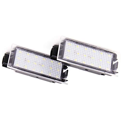 TOOGOO 2 Piezas Luz de Matrícula del Número Led del Coche para Renault Megane 2 Clio Laguna 2 Megane 3 Twingo Master Vel Satis