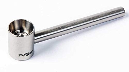 UDOPEA Pipa en forma de T de titanio – El original – Pipa de metal High End con propiedades perfectas de humo – Pequeño, ligero, insípido