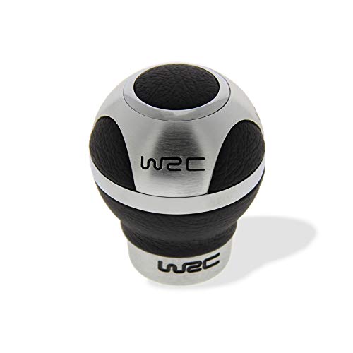 WRC 007303 - Pomo para palanca de cambios (3 puntos de agarre, aluminio y piel), color negro
