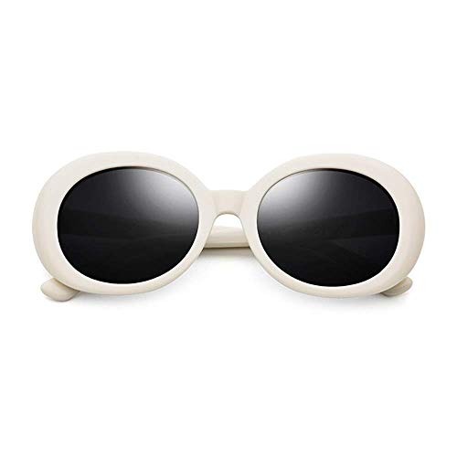 WWKDM1 Gafas de Sol con Placa, Gafas de Sol elípticas, Gafas de Sol polarizadas de Moda Retro para Mujer, Lentes Grises para Hombre, protección UV400