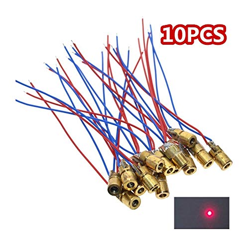 10 Unidades de 5 V 650 NM 5 MW Ajustable Laser Dot Diodo Módulo Rojo Sight Cabeza de Cobre Mini Puntero láser