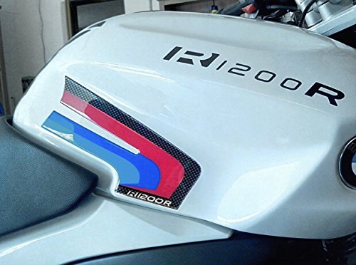 2 Adhesivos 3D Protecciones Lateral Rally Compatible para Moto BMW R1200R hasta 2015