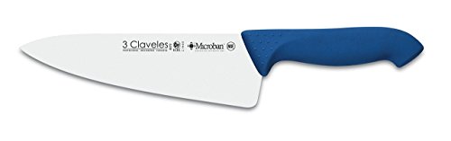 3 Claveles Cuchillo Cocinero Proflex de 20 cm, Acero Inoxidable, Azul