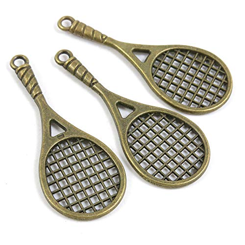 Abalorios de joyería de tono bronce antiguo 482242 para raqueta de tenis, manualidades y manualidades antique bronze