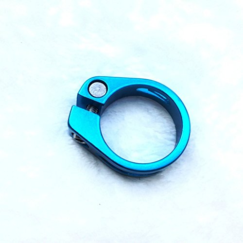 Abrazadera de sillín de bicicleta de CarbonEnmy de aluminio, 34,9 mm (azul)