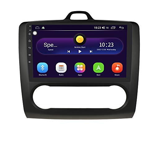 Android 10 Car Radio Stereo con Sistema de Pantalla táctil de 9 Pulgadas para Ford Focus Exi AT 2004-2011, Compatible con navegación GPS Control del Volante WiFi EQ USB Bluetooth (Negro)