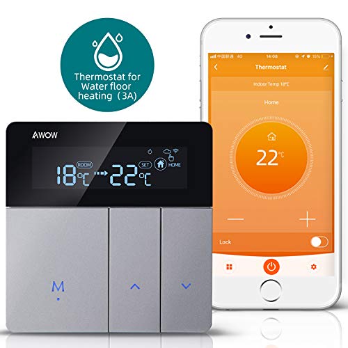 AWOW Smart Home Termostato WiFi regulador de temperatura de pared termostato inteligente de calefacción para suelo radiante agua calefacción compatible con Alexa, Google Assistant, APP Smart Life