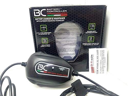 BC Battery Controller BC Easy 4, cargador y mantenedor inteligente de 4 ciclos, baterías de coche y moto ATV Quad 12 V plomo-ácido, 1 Amp