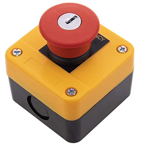 BeMatik - Caja de pulsador de parada de emergencia con llave NC