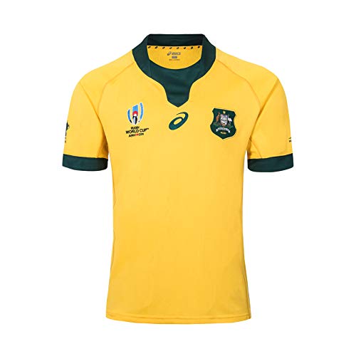 Camiseta De Rugby, Camiseta De Rugby Local Y Visitante De La Copa Mundial De Australia 2019, Camiseta De Rugby De Manga Corta para Hombre Camiseta De Rugby Camisetas Yellow-XL