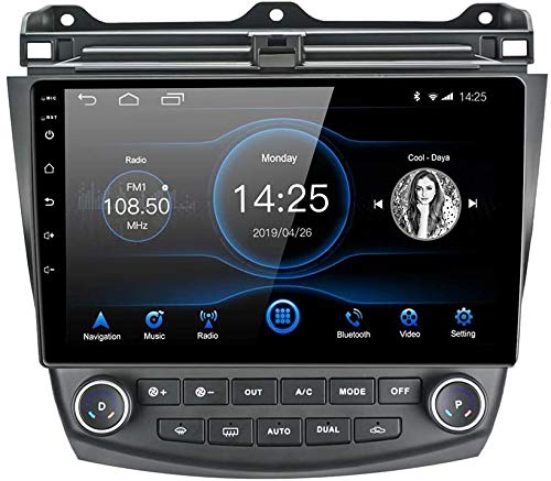 Coche Estéreo Auto Audio Player Doble Din FM Radio Android 10.1 SAT NAV LCD Monitor Táctil 10 Pulgadas Pantalla Táctil GPS Navegación Compatible Con Honda Accord 7.O 2003-2007,4 core 4G+WiFi 1+16GB