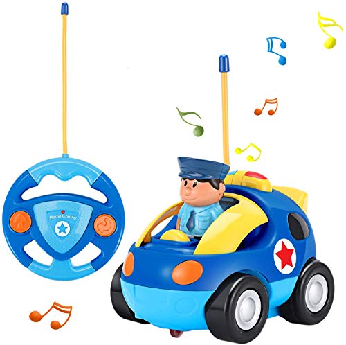 Coche Teledirigido Niños,Juguetes de Radio Coche de Policía con Música,Regalo de Cumpleaños para Niños 2-6 Años