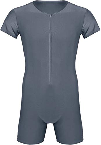 Cuerpo De Una Pieza Modernas Postal Cuerpo Hombre Sr Casual Hombre De Cuerpo Elástico De Acondicionamiento Físico General del Cuerpo Deportes Undershirt Ropa Interior M (Color : Grau, One Size : L)