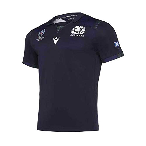DIWEI Ropa De Rugby De Escocia, Camiseta De Rugby De Local De La Copa del Mundo 2019, Polo De Entrenamiento De Fútbol Azul Real L
